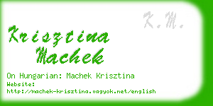 krisztina machek business card